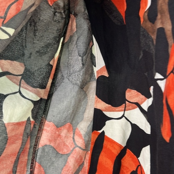 H&M - Tropical Floral Three Button Lightweight Linen Blend Midi Skirt Size 4 - Picture 6 of 9